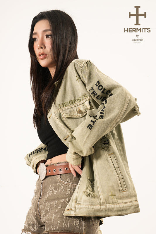 Olive-green Denim Jacket
