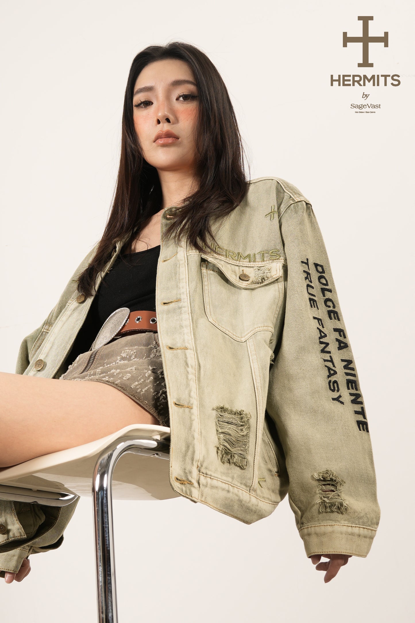 Olive-green Denim Jacket