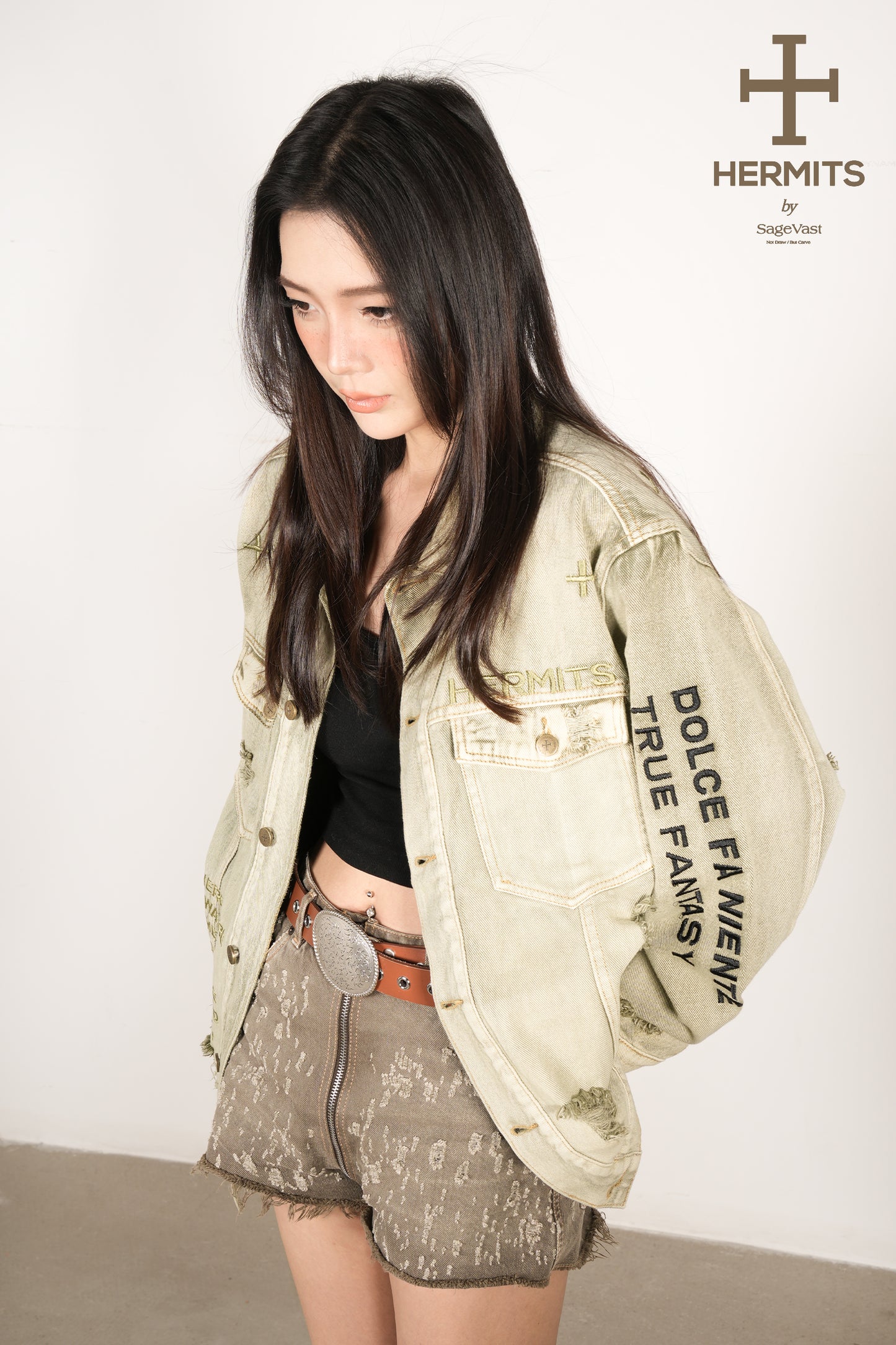 Olive-green Denim Jacket